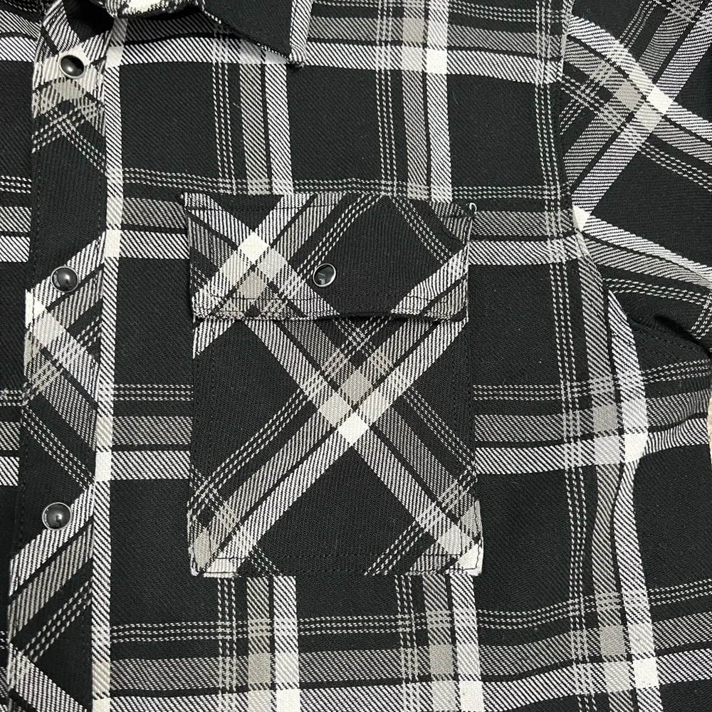 PARKSIDE MEN’S snap down THICK “work” shirt/jacket black/white size XL
